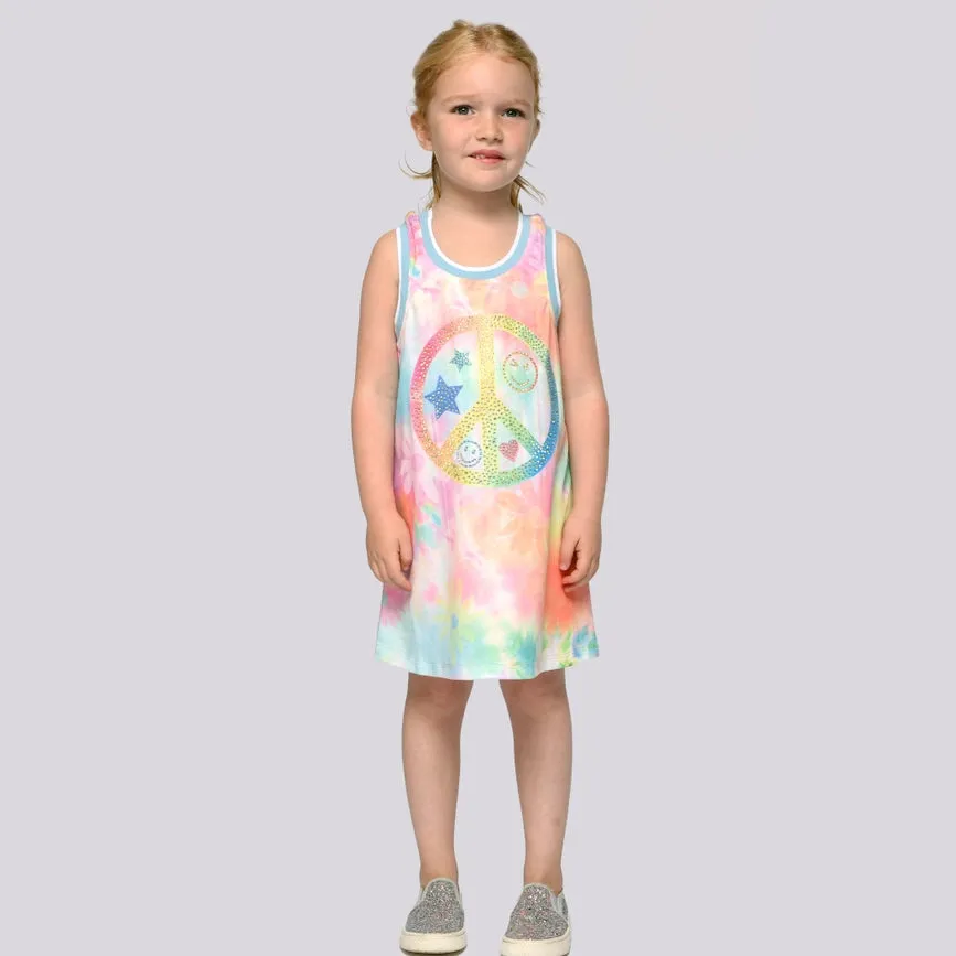 A-Line Dress w/ Peace Sign Print