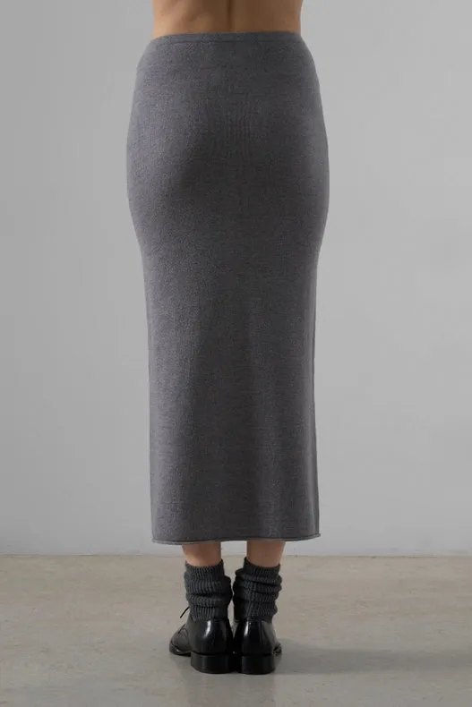 Arielle Cashmere Blend Tube Knitted Skirt (Plain)