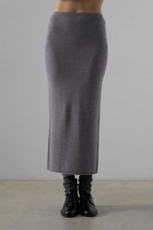 Arielle Cashmere Blend Tube Knitted Skirt (Plain)