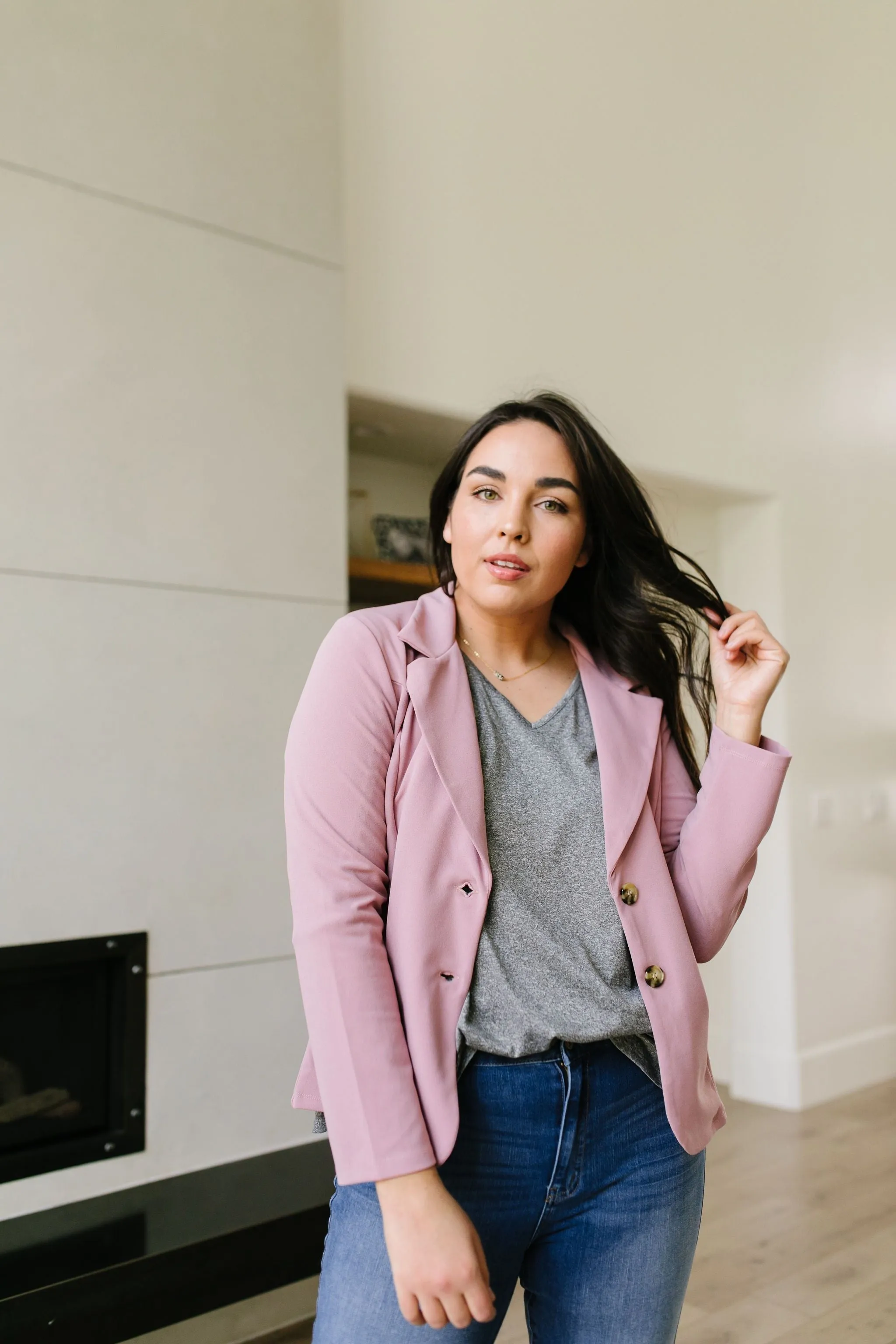 Blaze Of Glory Blazer In Mauve