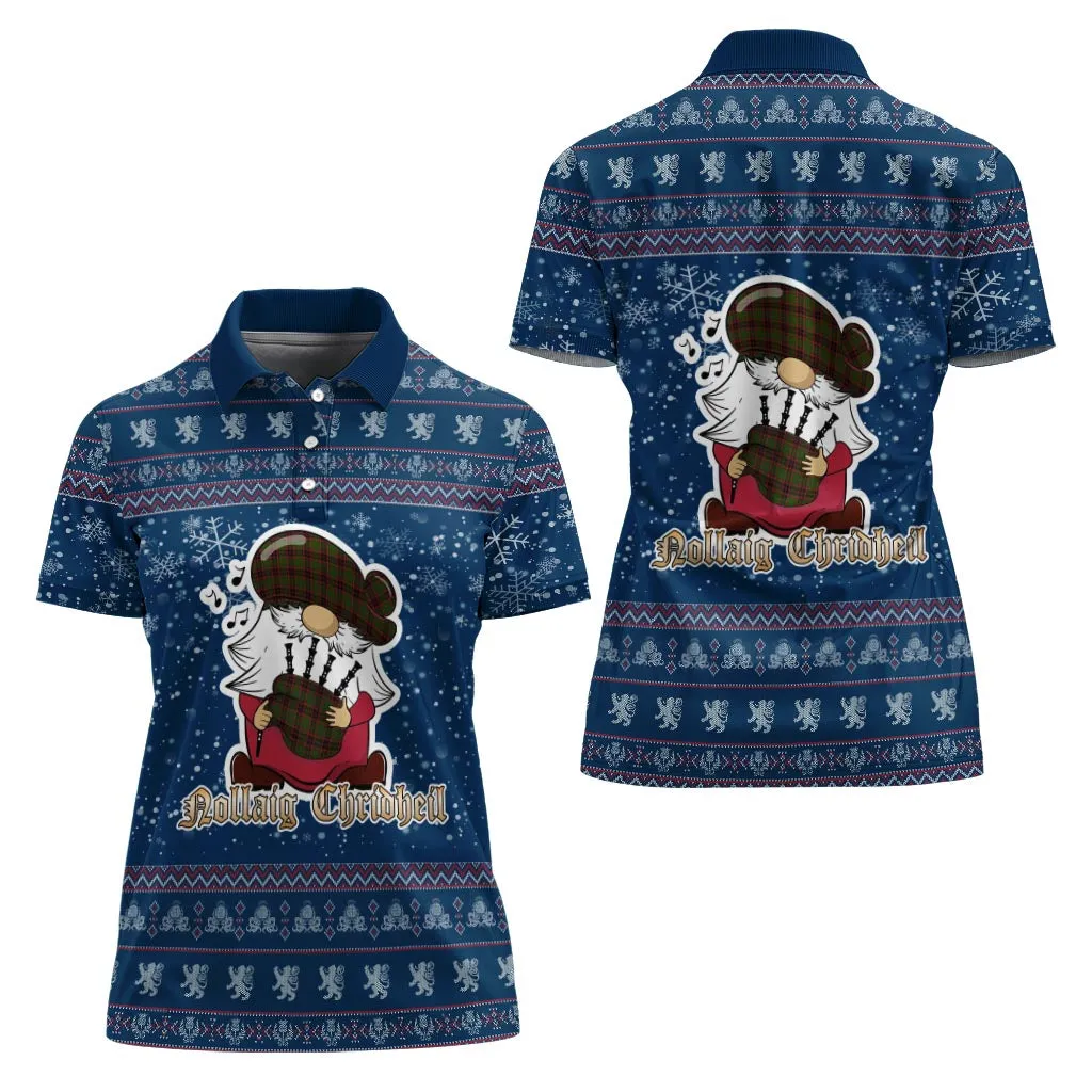 Buchan Clan Christmas Family Polo Shirt with Funny Gnome Playing Bagpipes