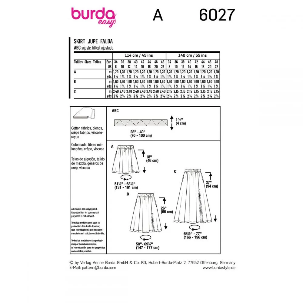 Burda Skirts 6027