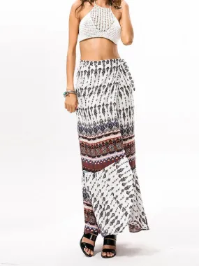 Casual vacation style Bohemian seaside split skirts 3 color