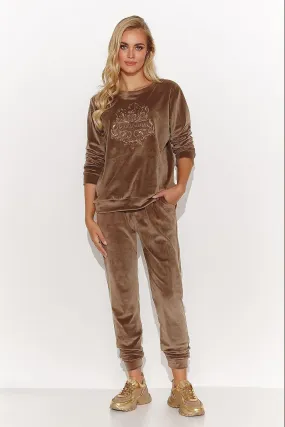 Chic Macadamia Velour Lounge Ensemble