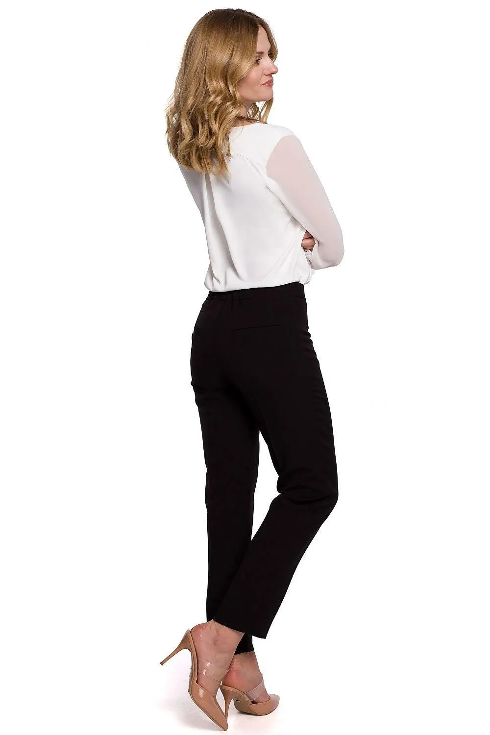 Chic Straight-Leg Trousers with Hidden Zipper Closure