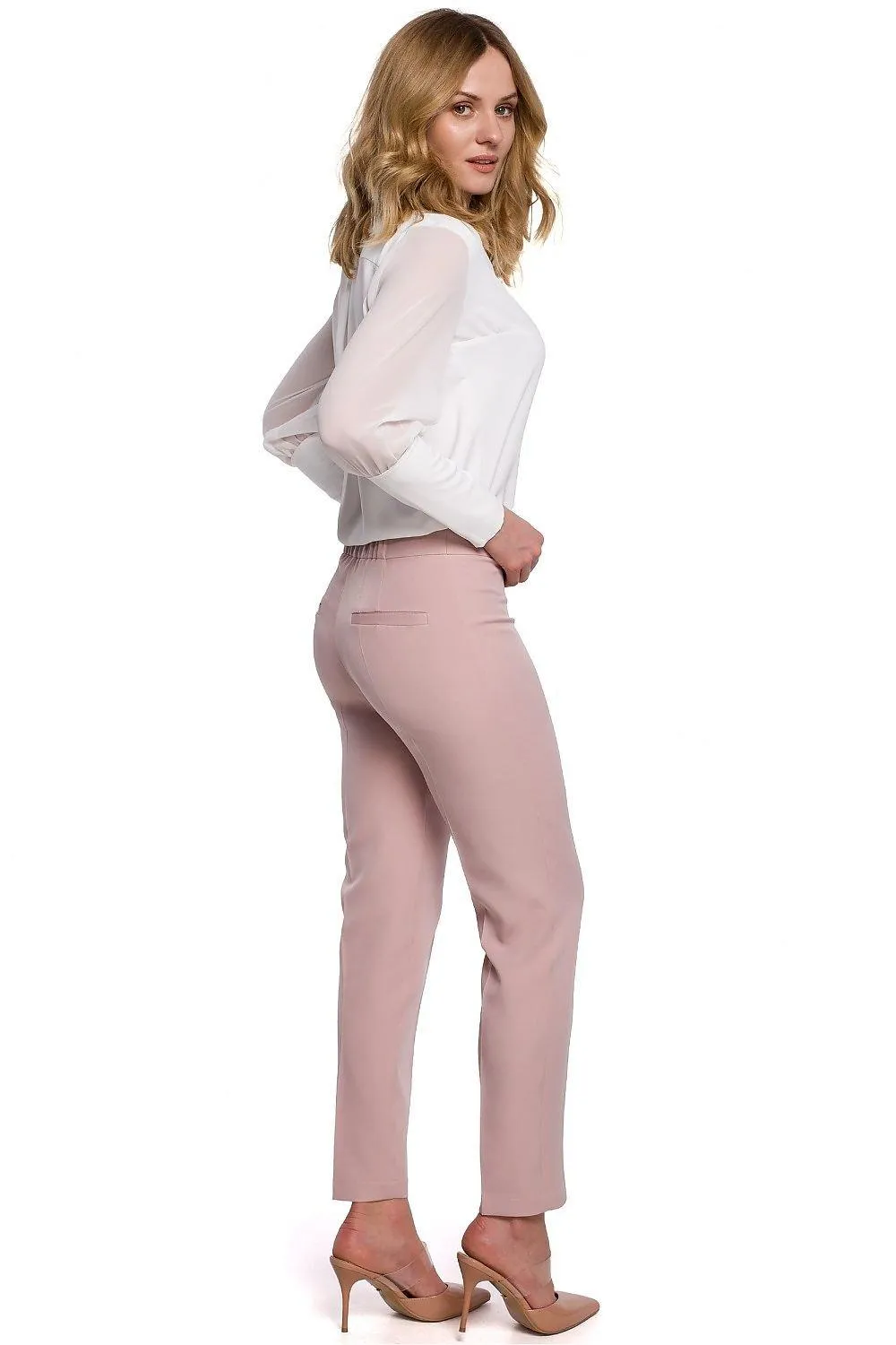 Chic Straight-Leg Trousers with Hidden Zipper Closure