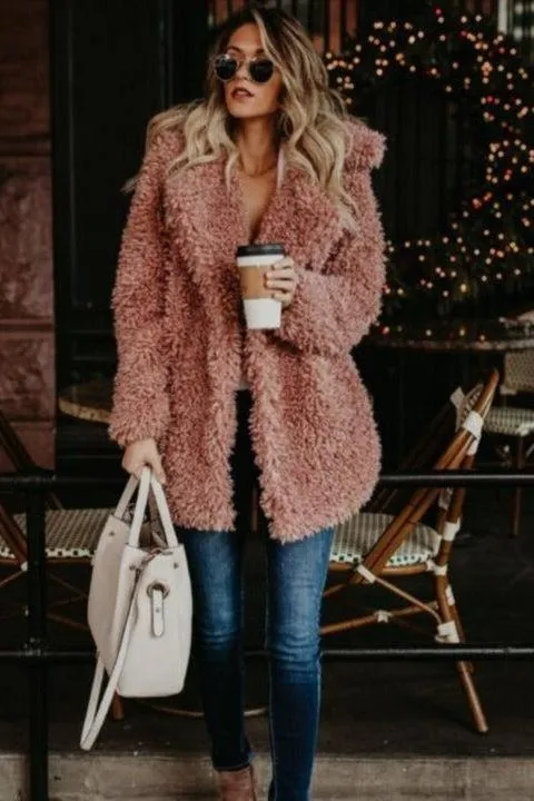 Chloe imitation fur long coat