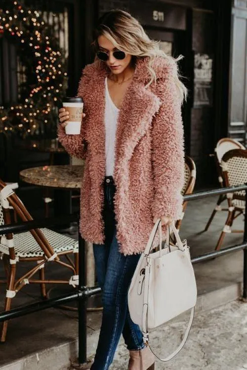 Chloe imitation fur long coat