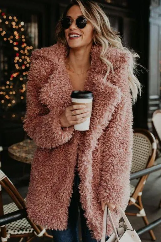 Chloe imitation fur long coat