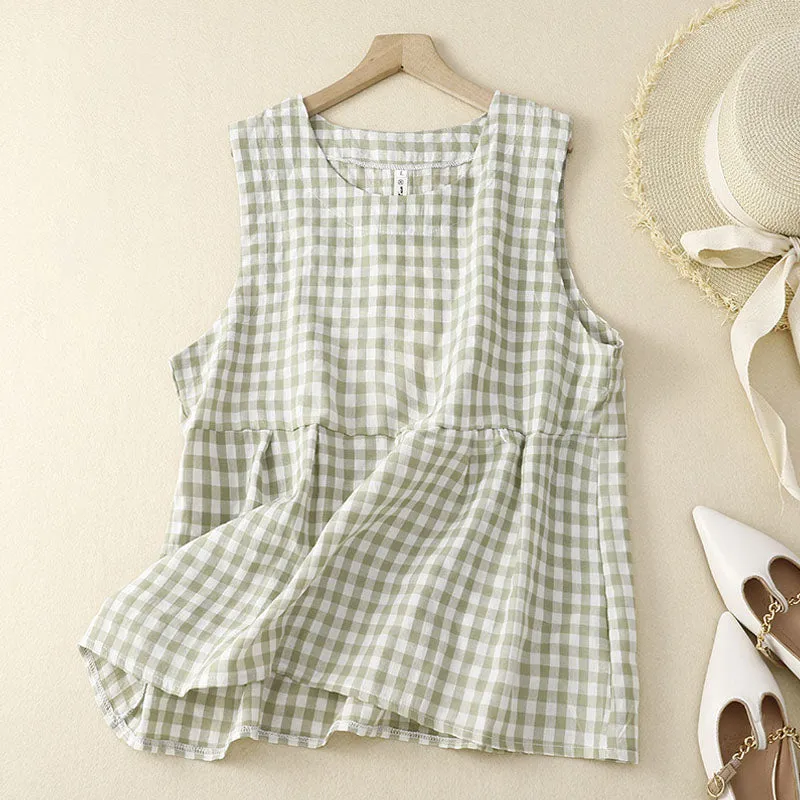 Cotton and Linen Vintage Plaid Set