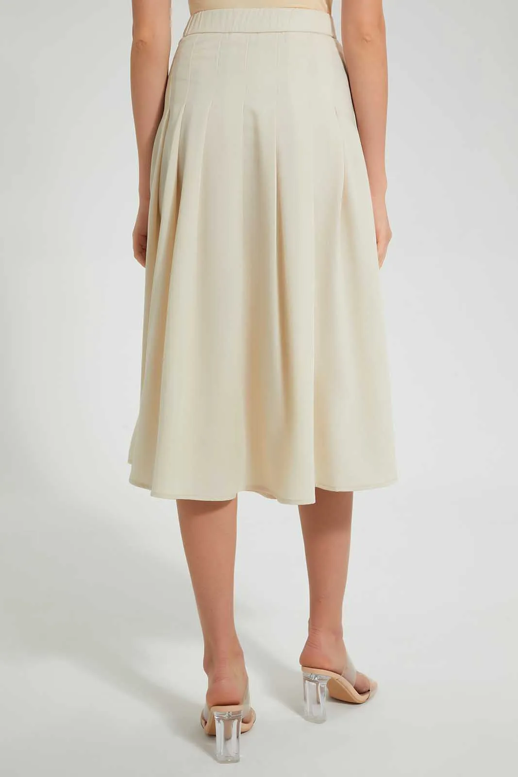 Cream Flared Skirts