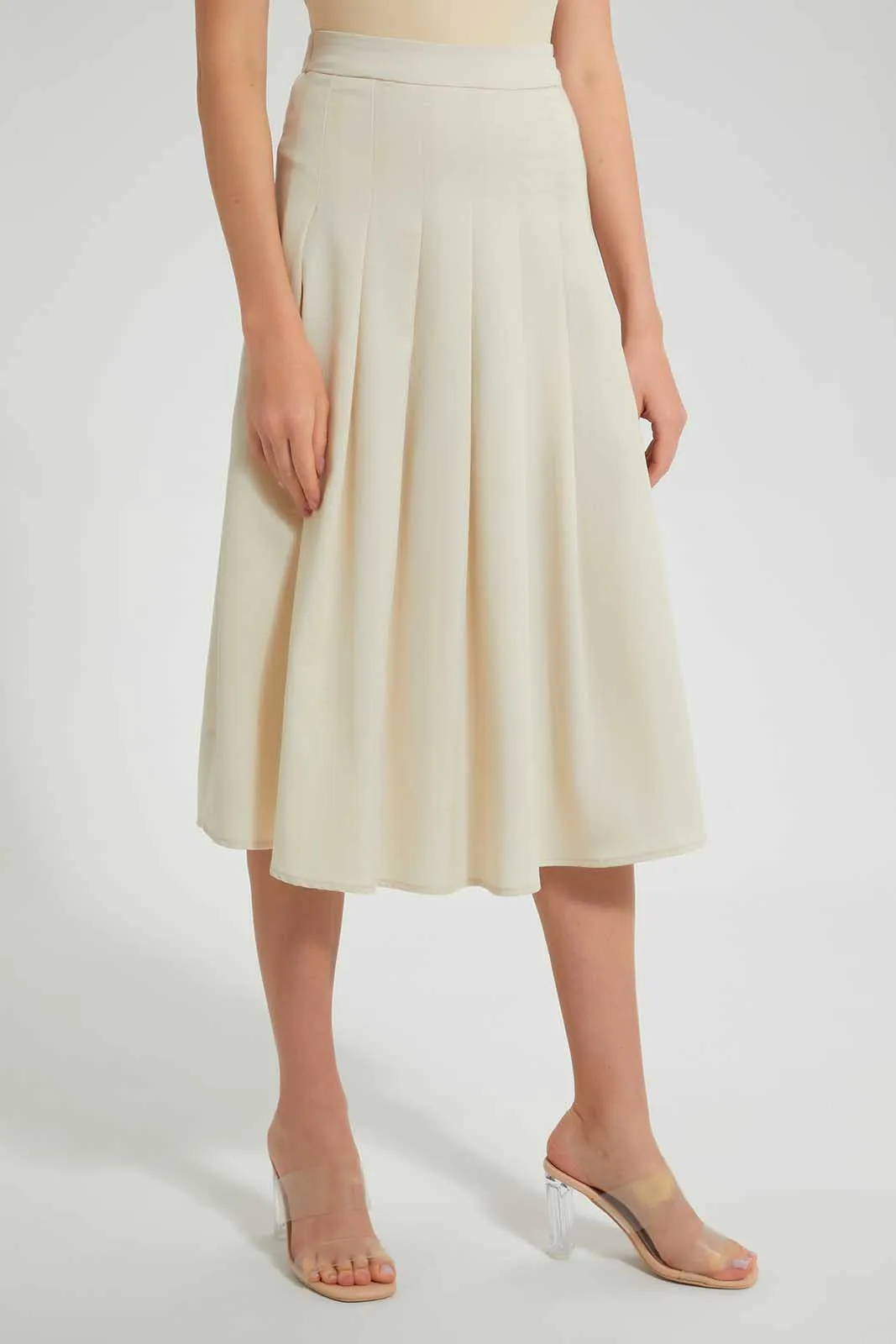 Cream Flared Skirts