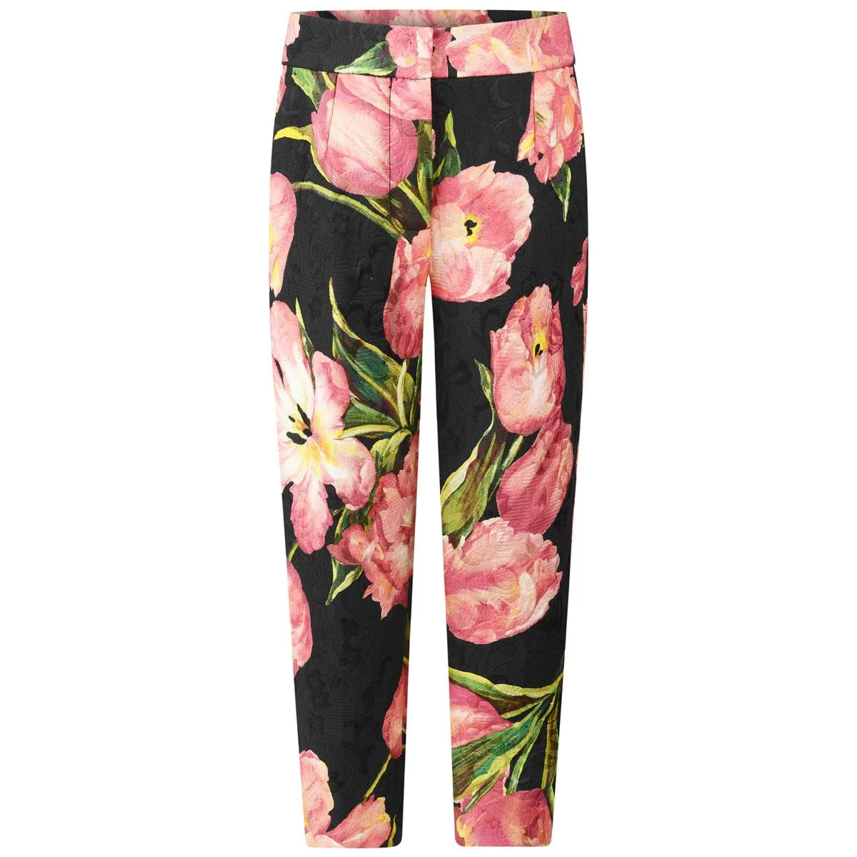 Dolce & Gabbana Girls & Pink Tulip Jacquard Trousers