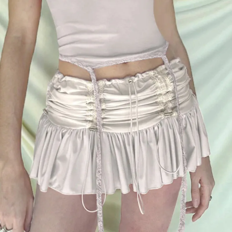 Elayna Low Waist Pleated Mini Skirt