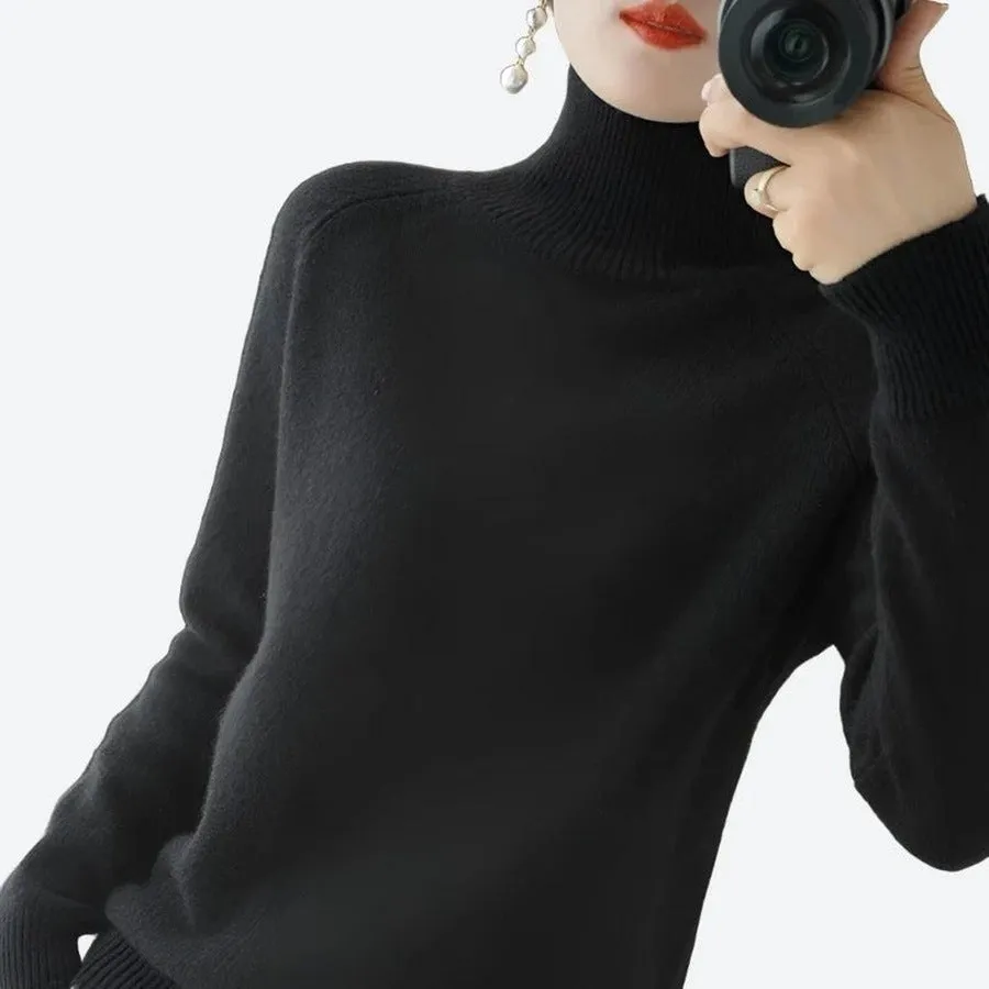 Elegant High-Neck Cashmere Sweaters