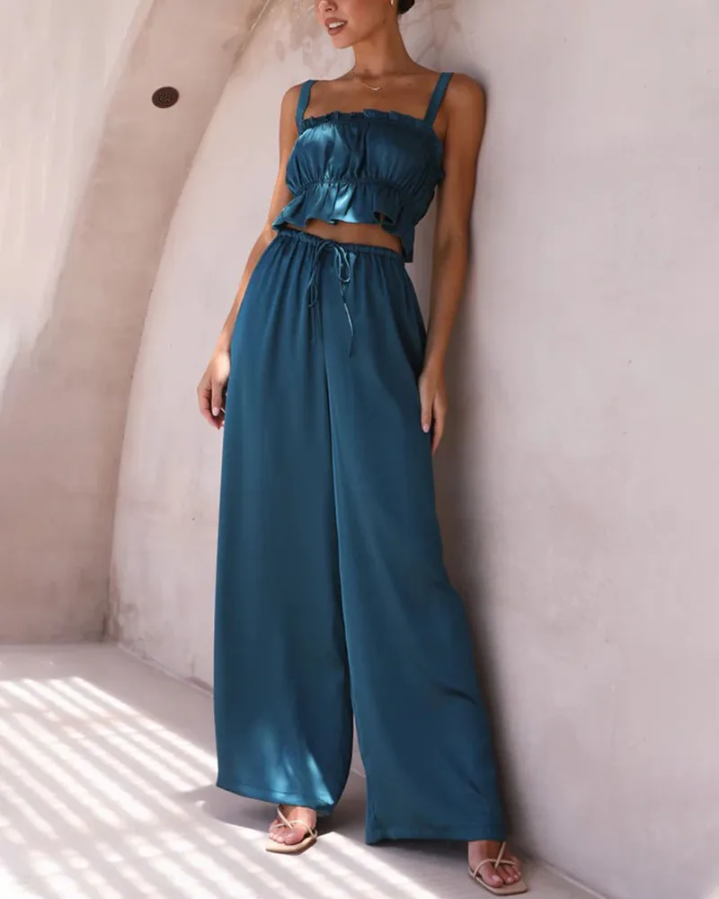 fashion wide-leg two-piece set