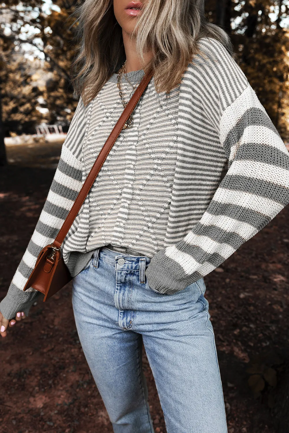 Geometric Drop Shoulder Sweater