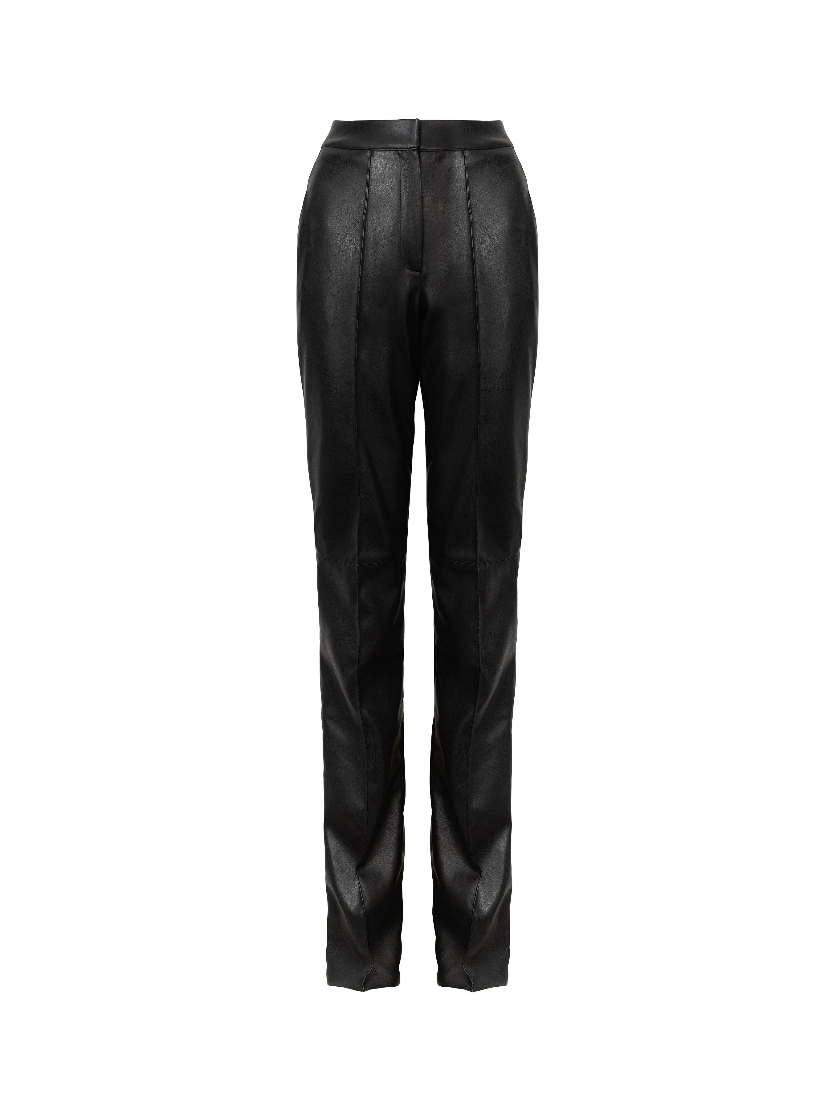 HANNAH vegan leather straight leg trousers