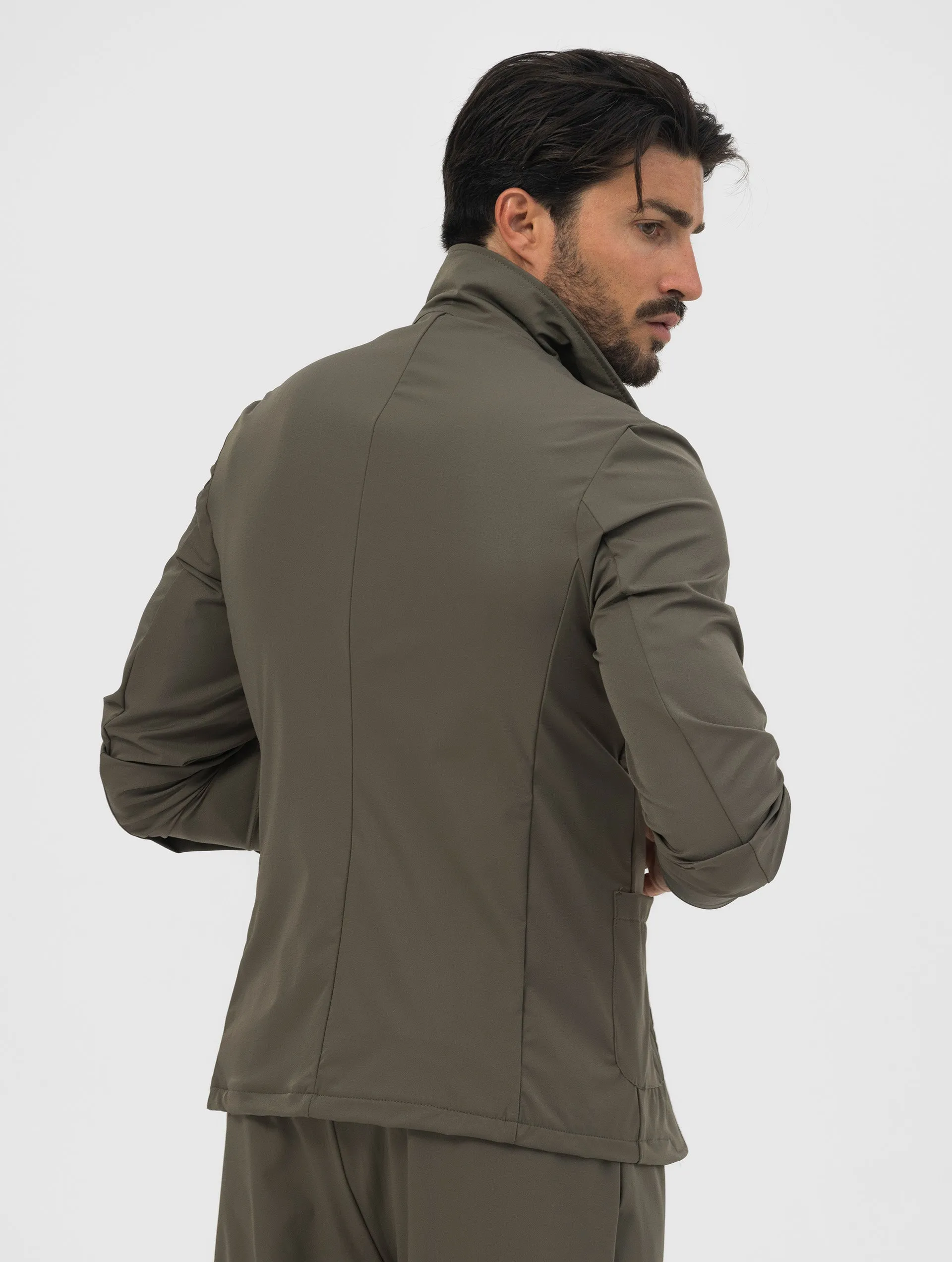 HIRO TECH SINGLE BREASTED BLAZER IN GREEN