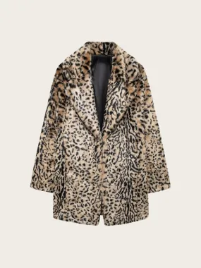 Kate Leopard Print Faux Fur Coat