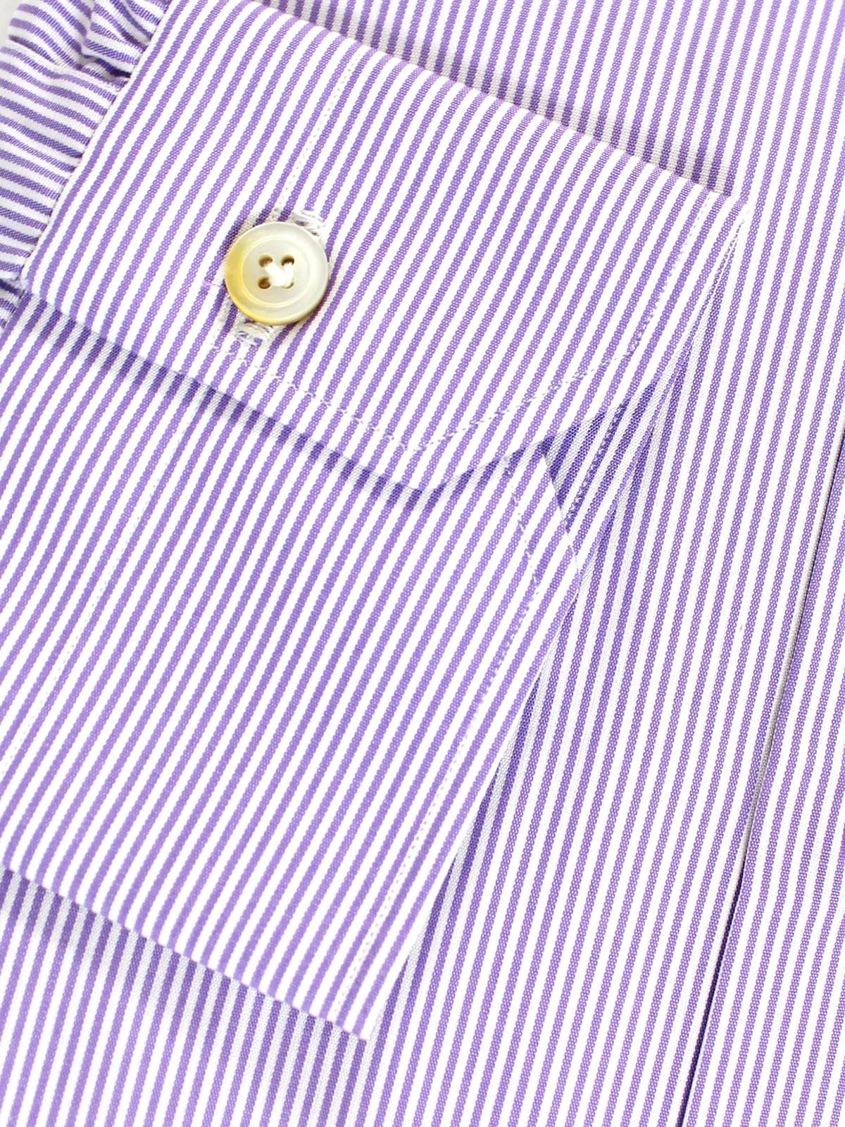 Kiton Dress Shirt White Lilac Stripes 38 - 15 SALE