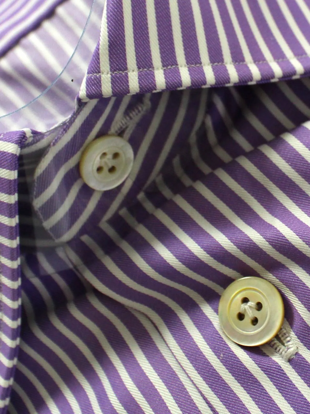 Kiton Dress Shirt White Purple Stripes 38 - 15 SALE