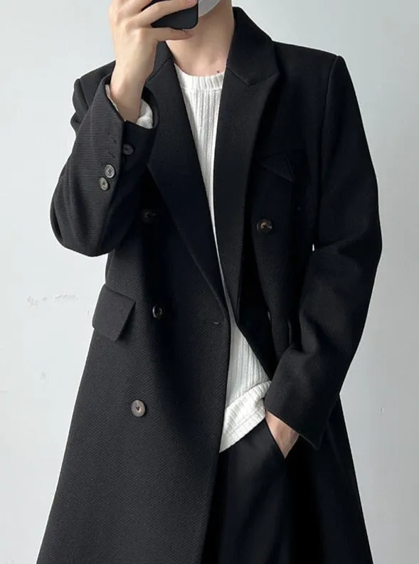 [Korean Style] 2 Colors Wool Double Long Coats