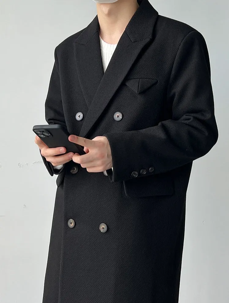 [Korean Style] 2 Colors Wool Double Long Coats