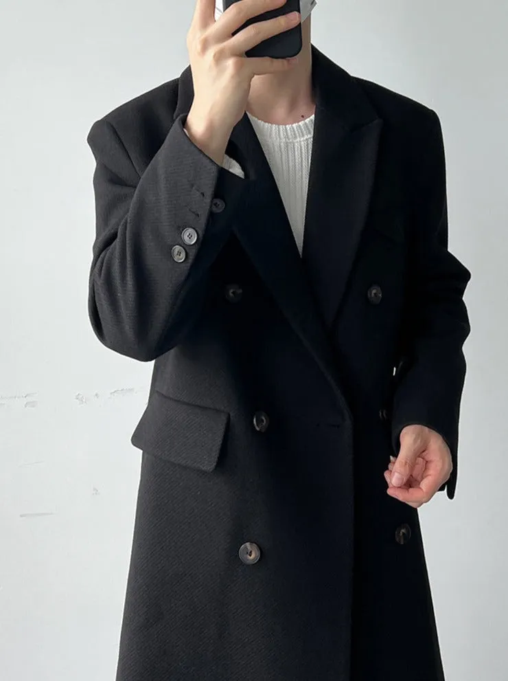 [Korean Style] 2 Colors Wool Double Long Coats