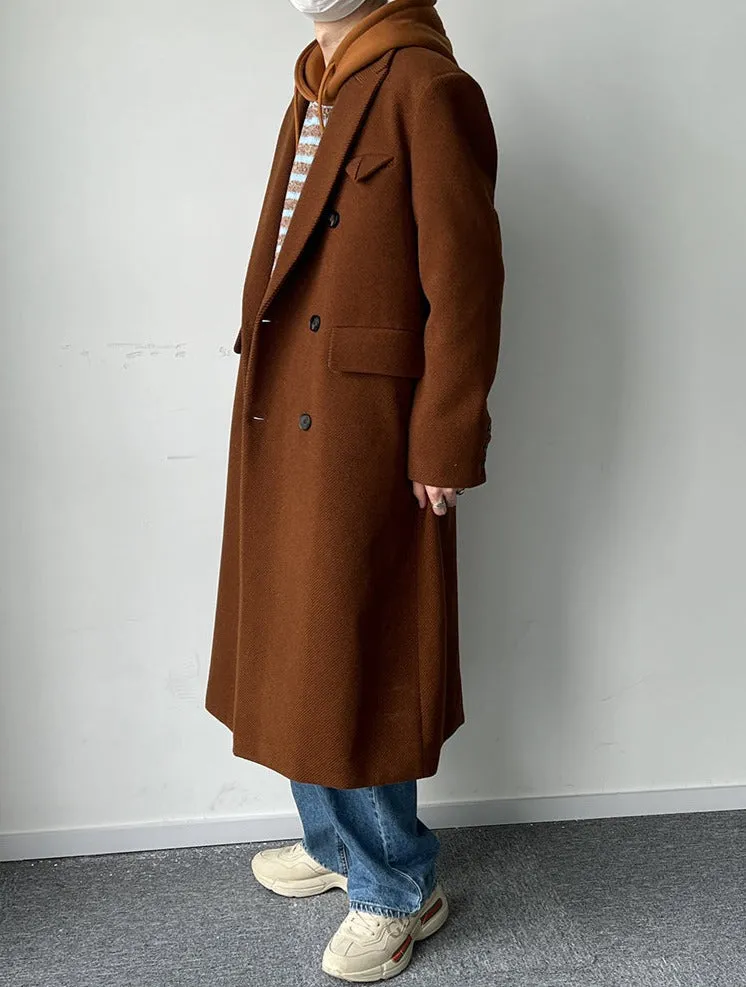 [Korean Style] 2 Colors Wool Double Long Coats