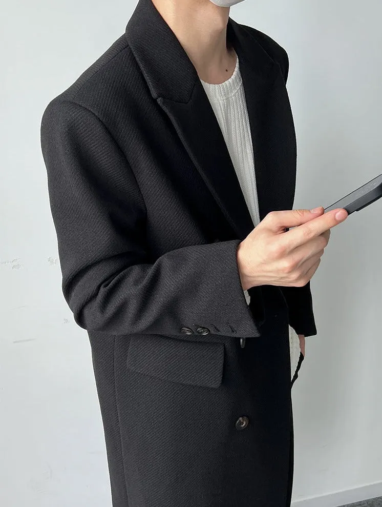 [Korean Style] 2 Colors Wool Double Long Coats