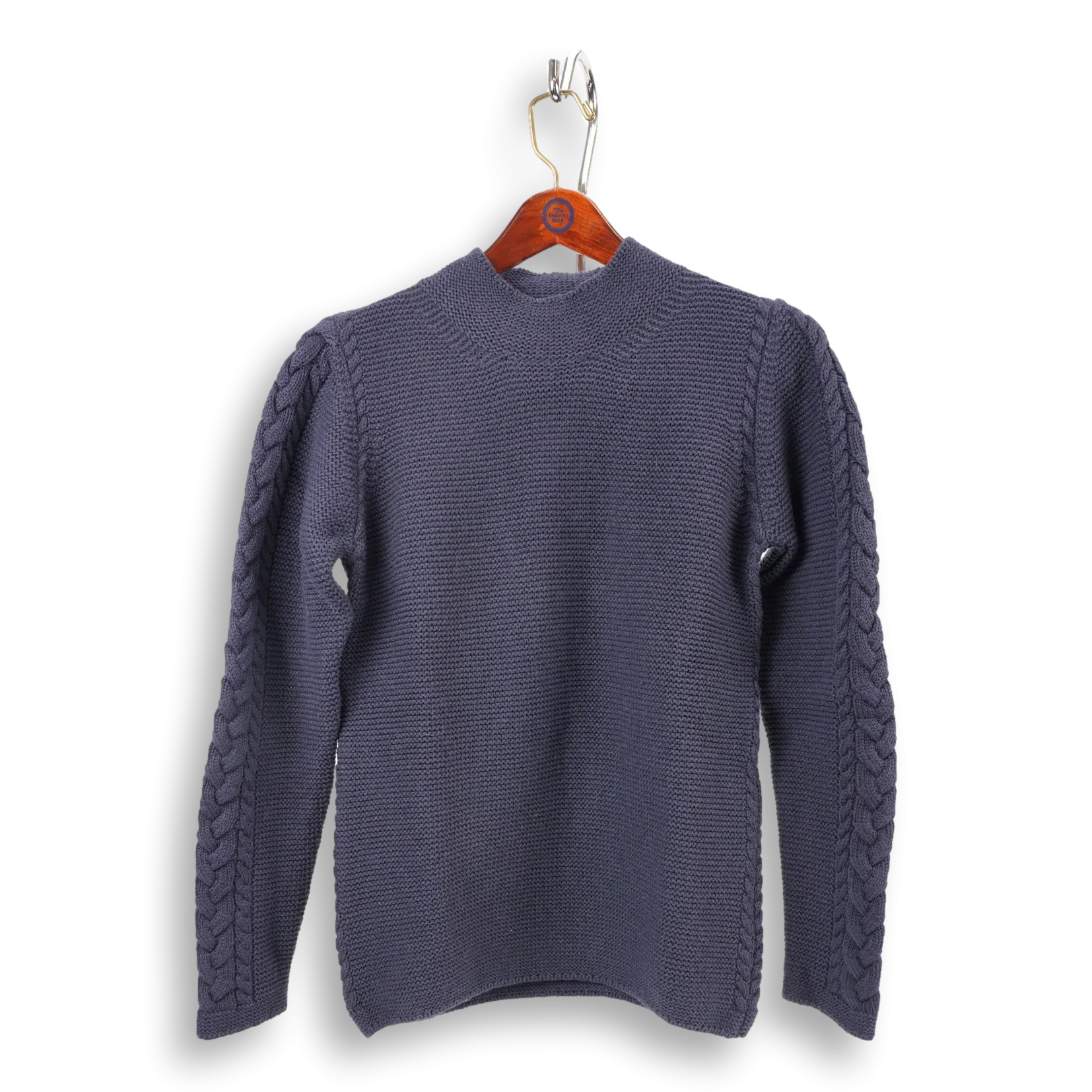 Ladies Knitted Cable Funnel Neck Sweater