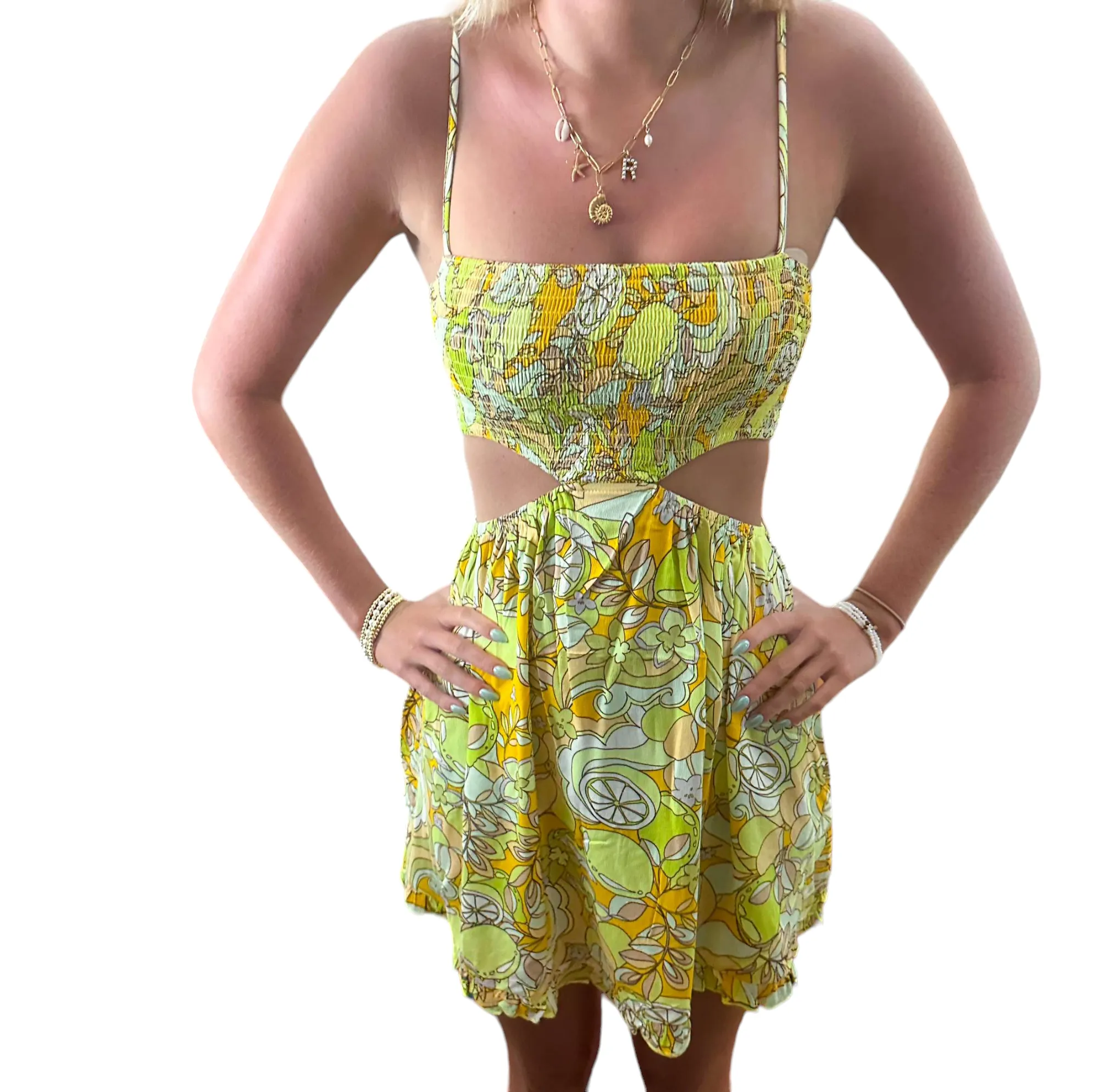 Lemon Twist Cut-Out Dress