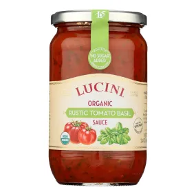 Lucini Italia Organic Pasta Sauce, Tomato Basil - 24 Oz., 6 Pack