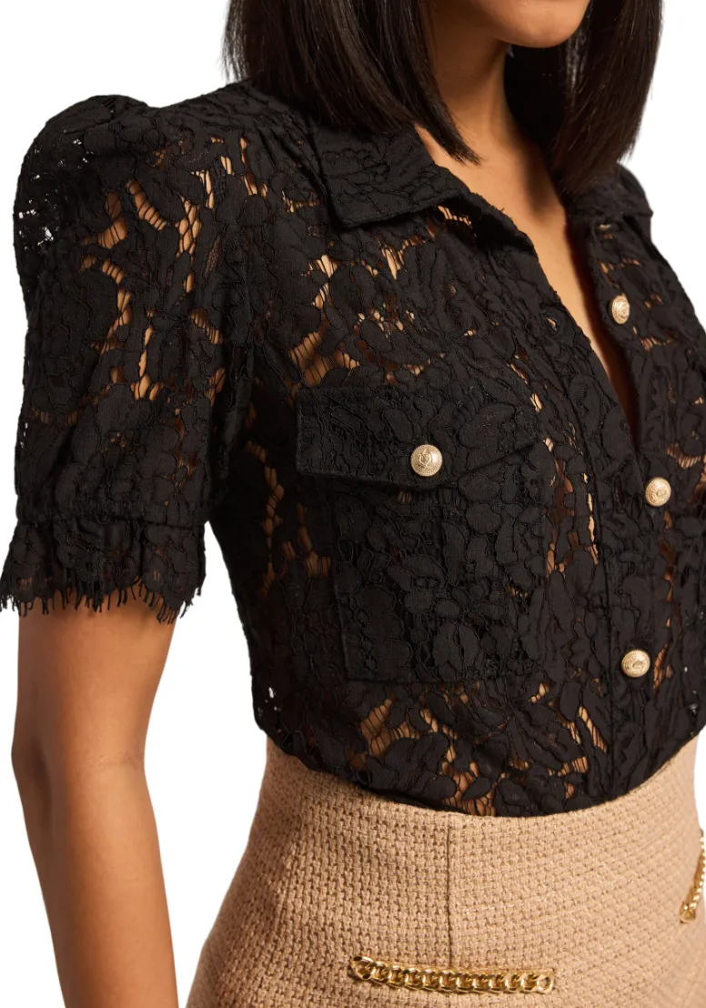 Maude Lace Shirt - Black