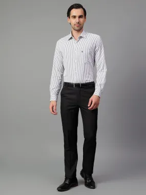 Men's White Stripe Full Sleeve Formal Shirt