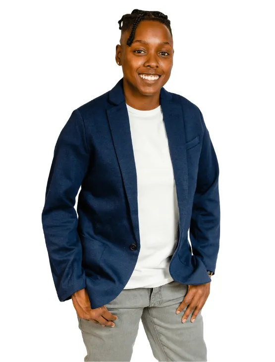 Navy Casual Knit Blazer