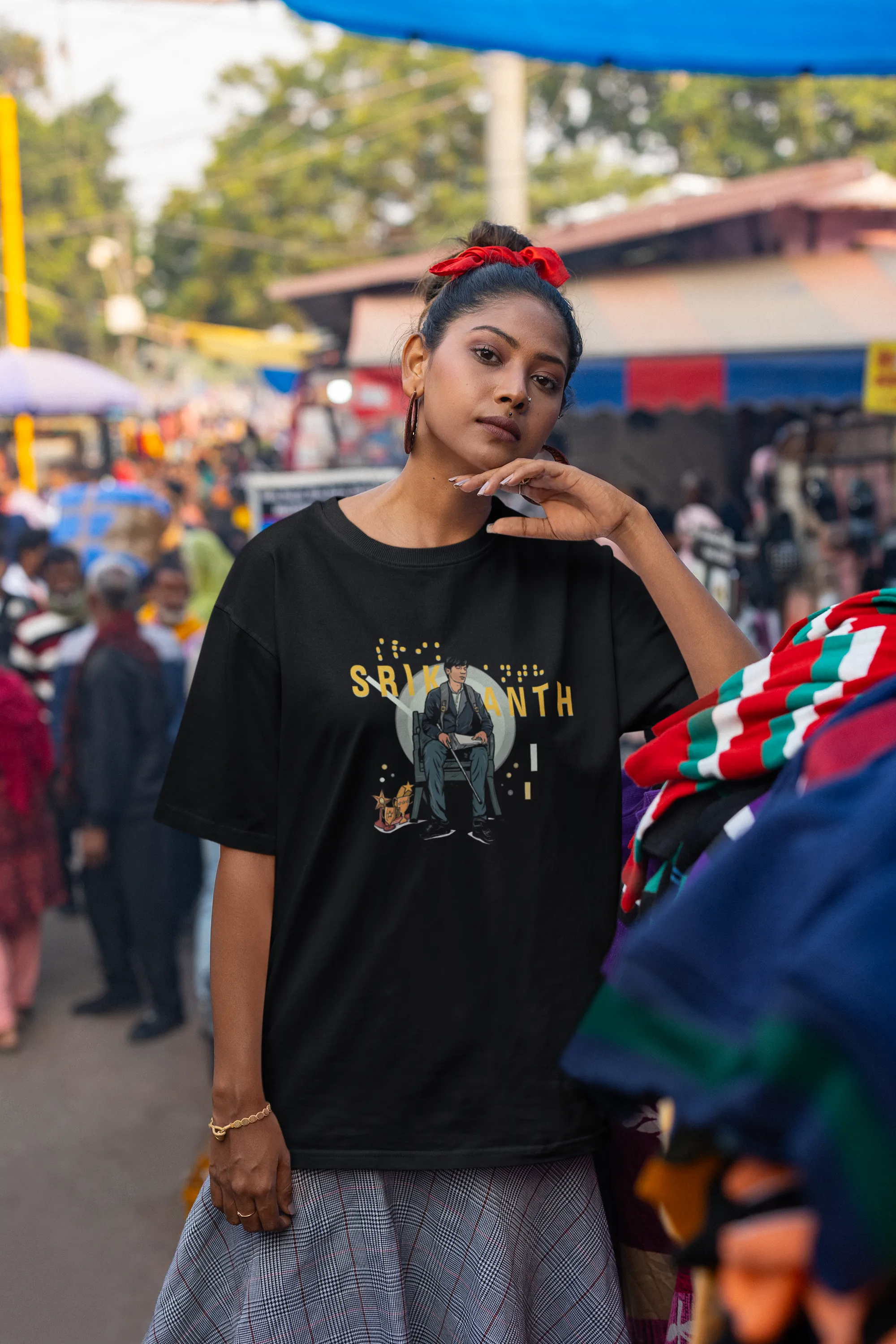 Official Srikanth on Chair Graphic Oversized T-Shirt