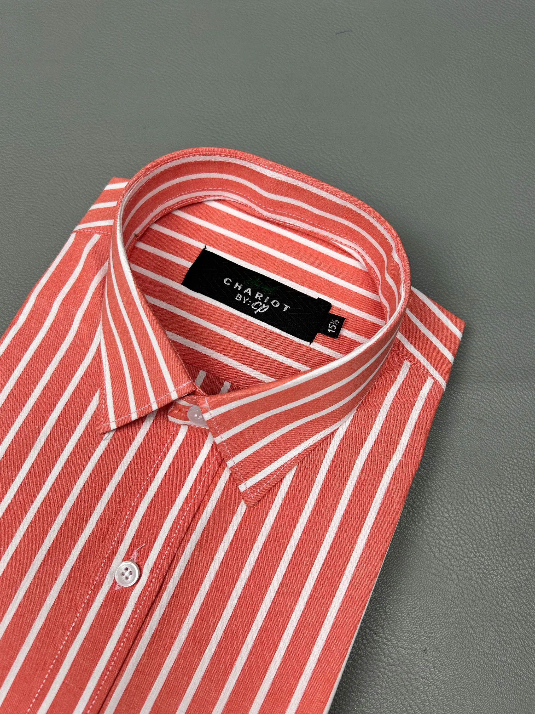 Peach Lines Formal Dress Shirt For Men MFS176