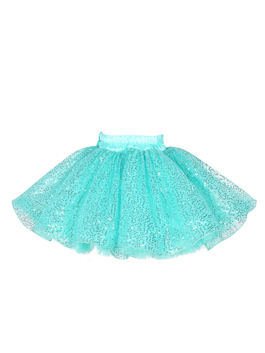 Pink Chick Sequins Skirt -Aqua