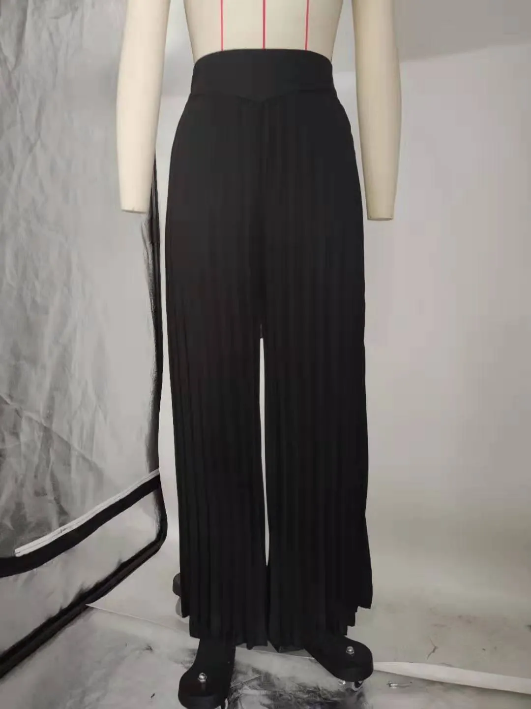 Pleated Wide-Leg Trousers