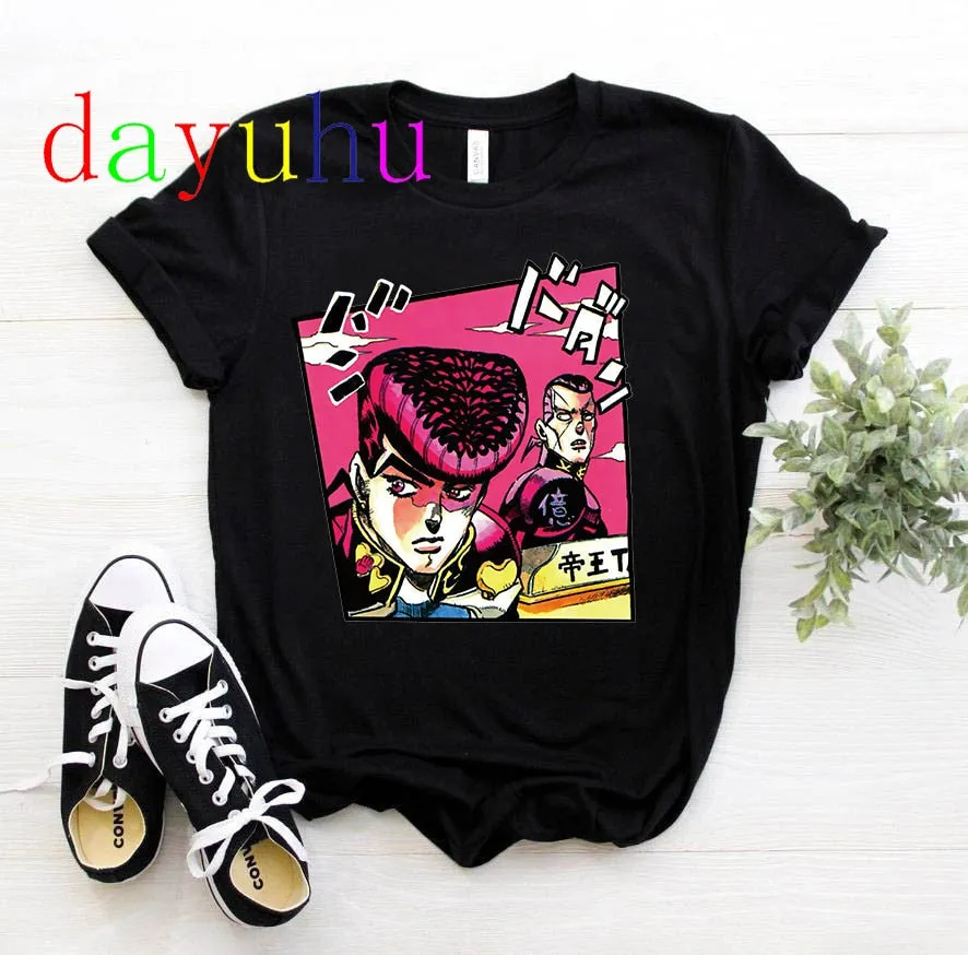 Printed Black T-Shirt Jojo's Bizarre Adventure