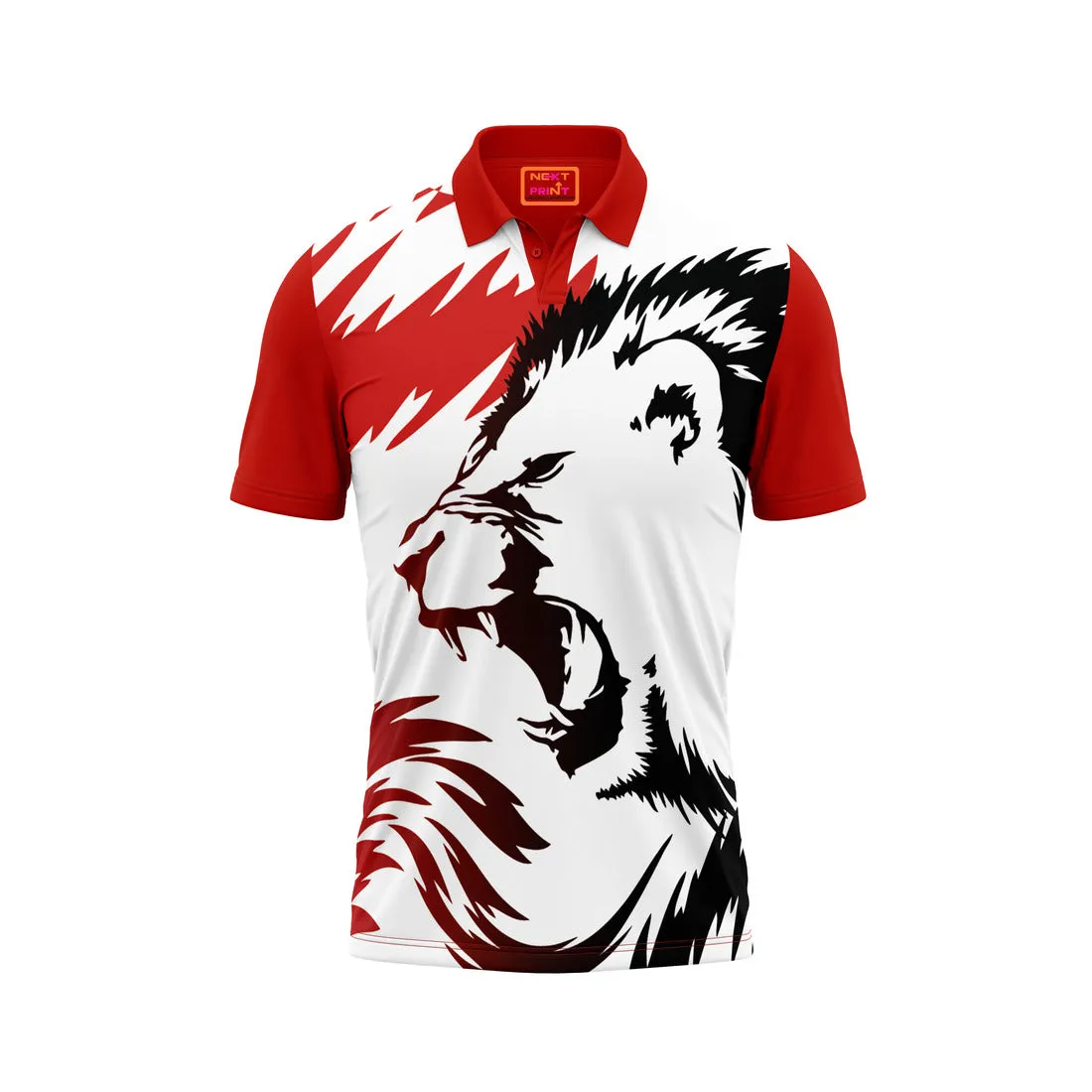 Red Polo Neck Half Sleeve T Shirt Nextprint NP50000803