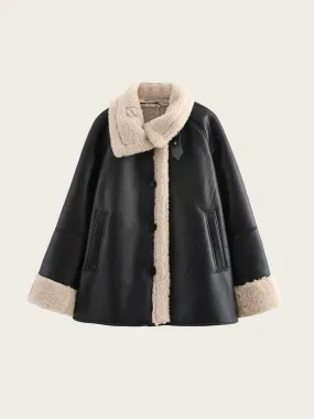 Regina Shearling-Lined Faux Leather Jacket