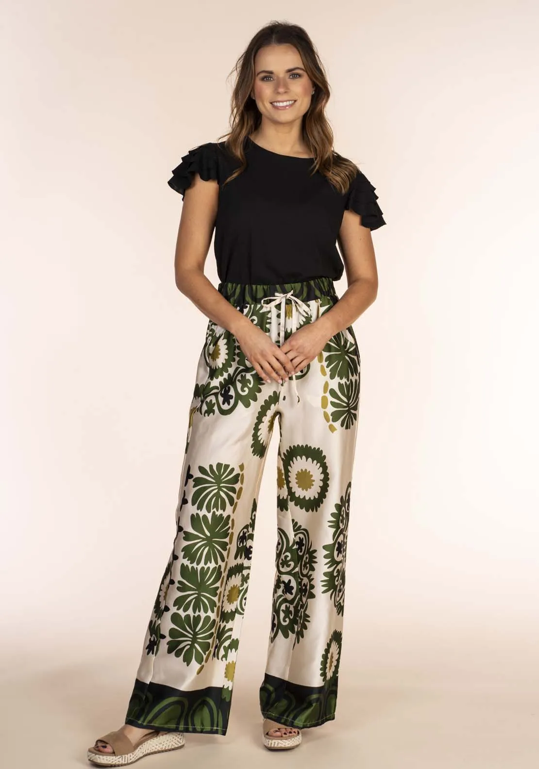 Satin Print Trousers