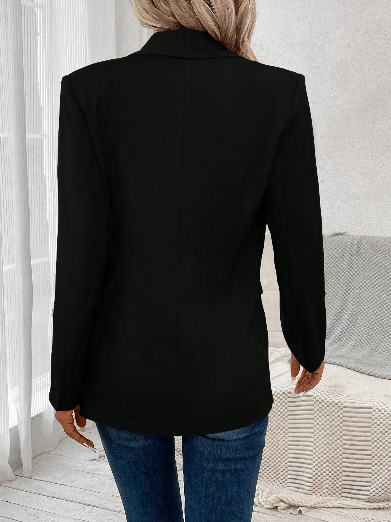 Shawl Collar Open Front Blazer