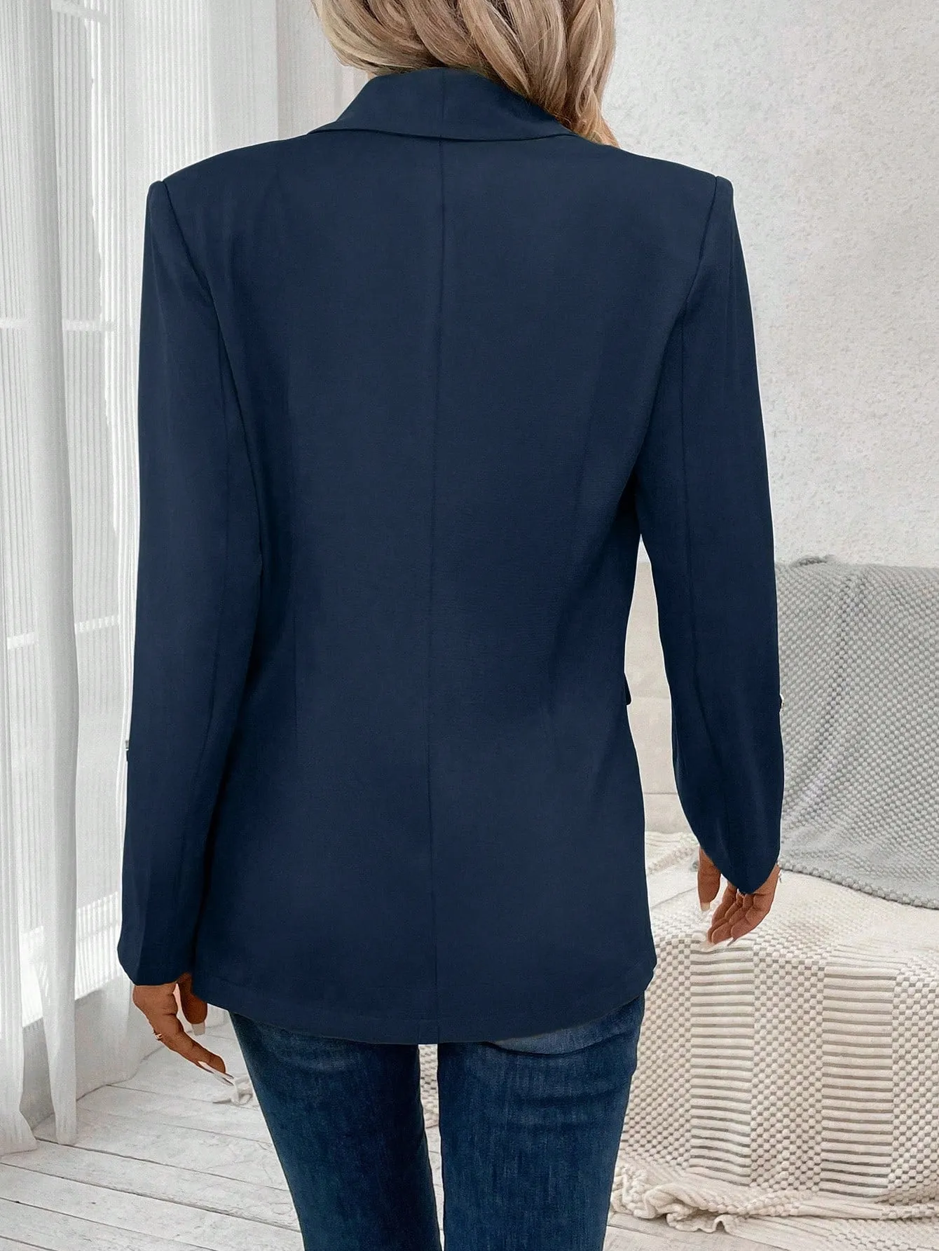 Shawl Collar Open Front Blazer