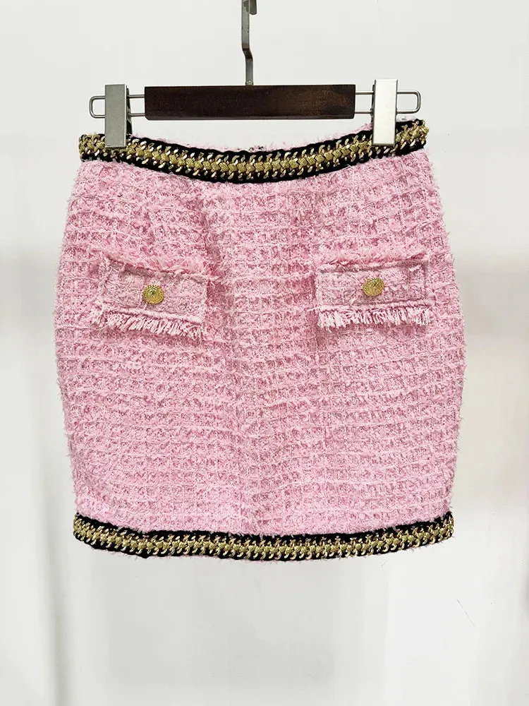 Stylish Tweed Mini Skirt