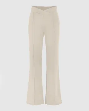 V-Waist Flared Off-White Trouser