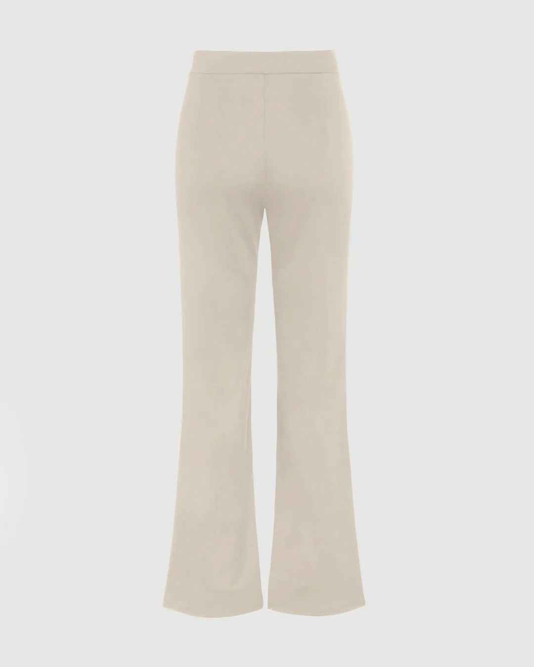 V-Waist Flared Off-White Trouser